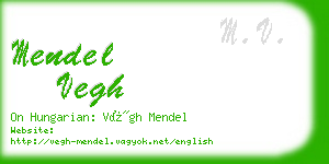 mendel vegh business card